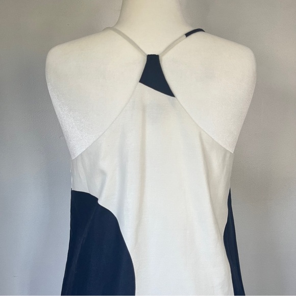 J. Crew Carrie Shift Dress Large Polka Dot White Navy Dress Sleeveless Summer 12 - Picture 8 of 8